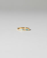 Channel Set Band - Diamond & Turquoise on light color background.