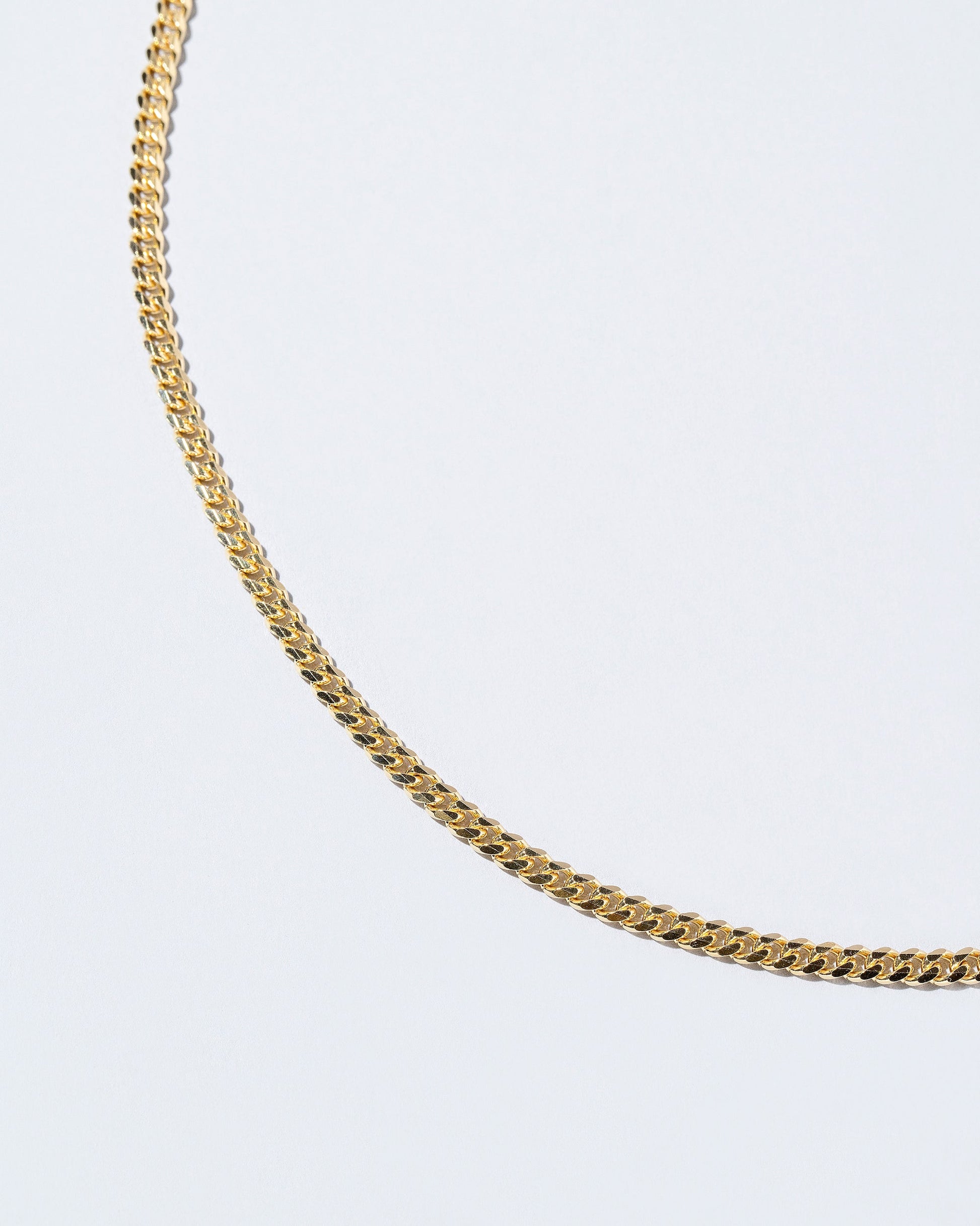 Curb Chain Necklace on light color background.