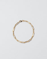  Long Oval Chain Bracelet on light color background.
