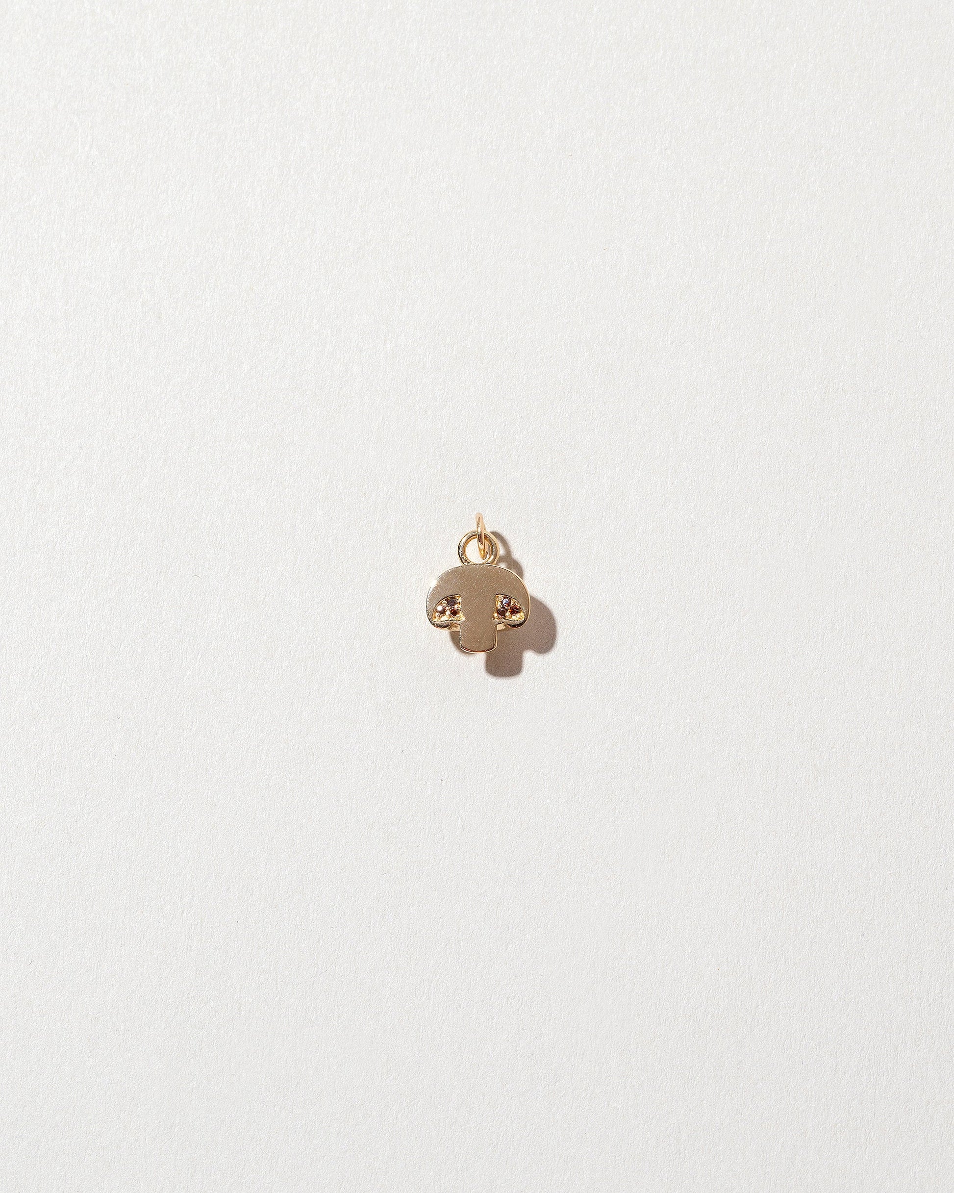 Button Mushroom Charm on light color background.