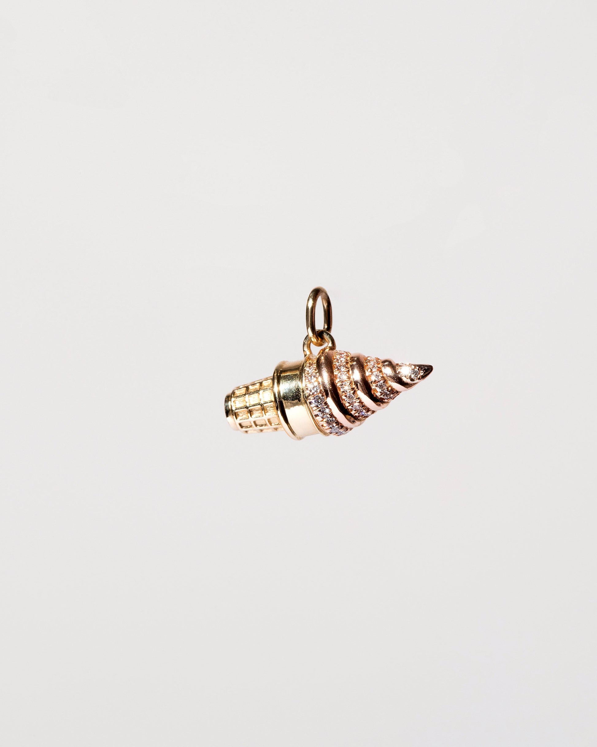 Strawberry & Vanilla Swirl Soft Serve Charm - Final Sale on light color background.