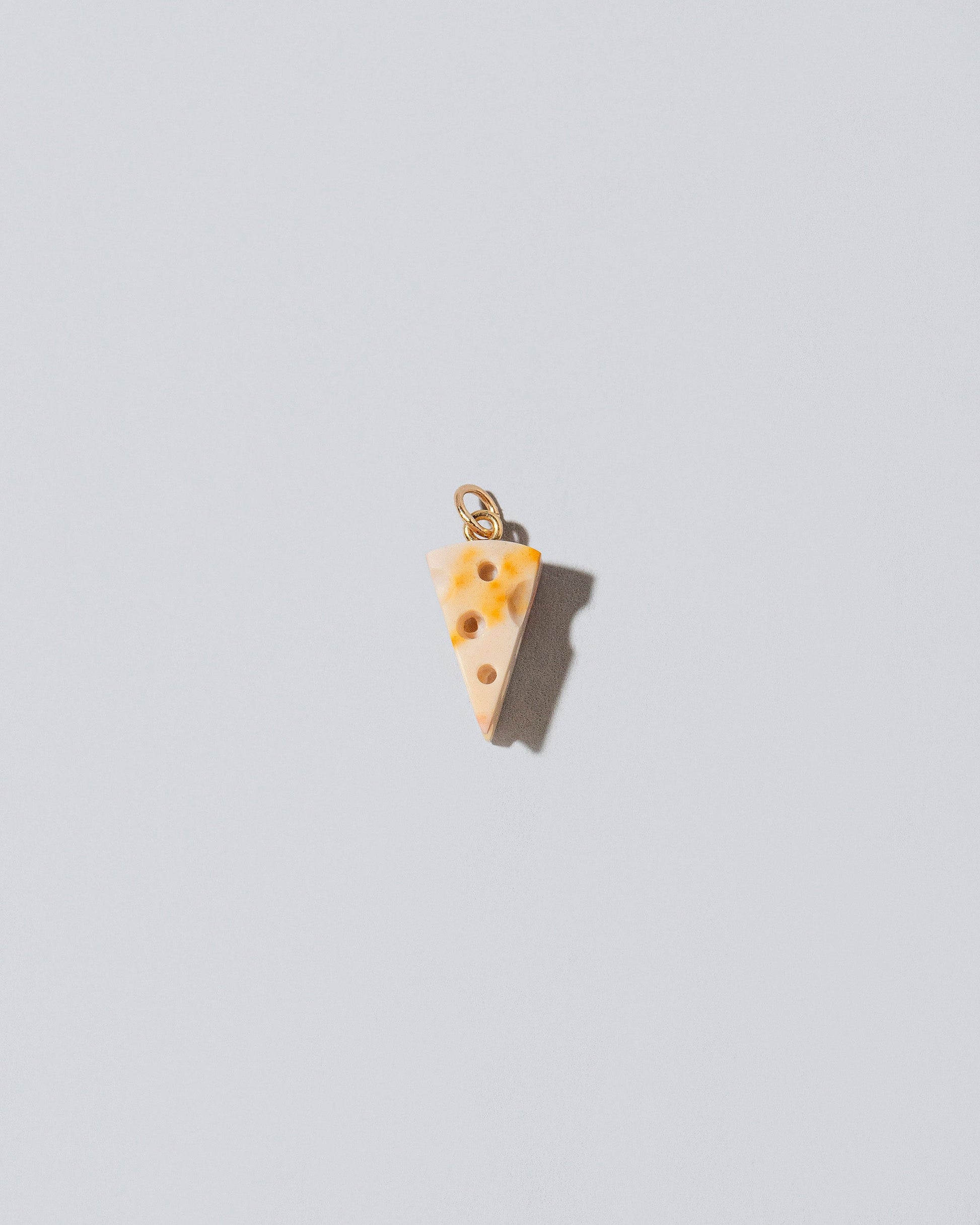Swiss Cheese Charm on light color background.