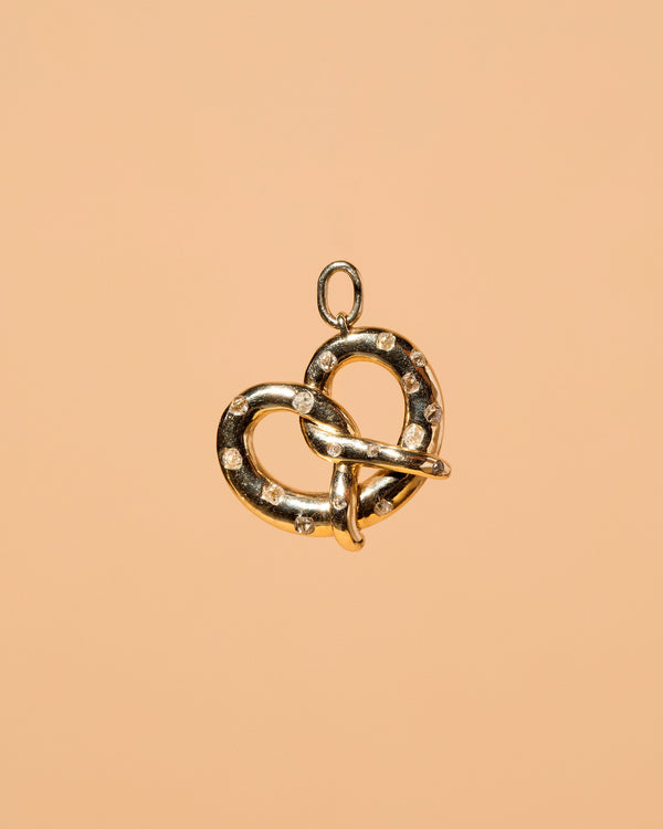  Salted Pretzel Charm on light color background.