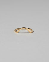 Gold Solid Round Wire Curve Band on light color background.