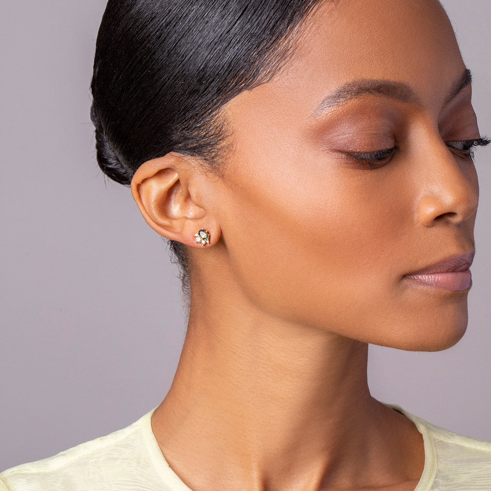 product_details::Gradient Studs on model.