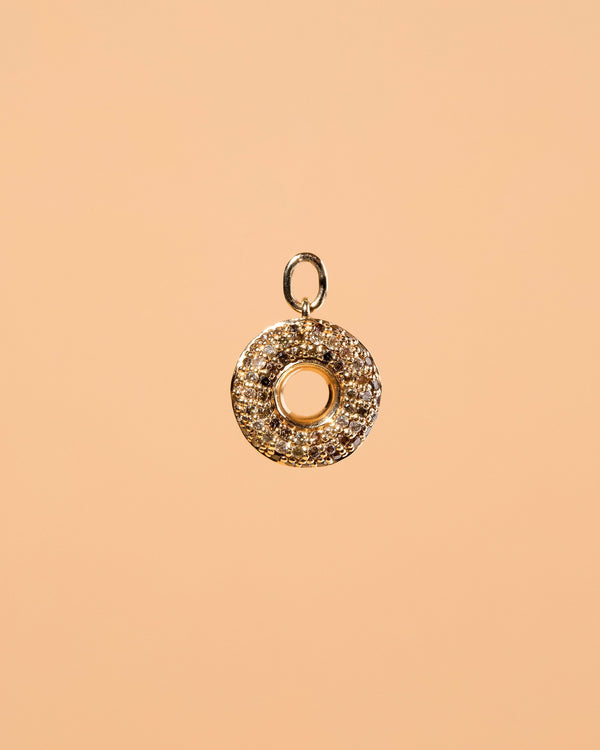 Chocolate Donut Charm on light color background.