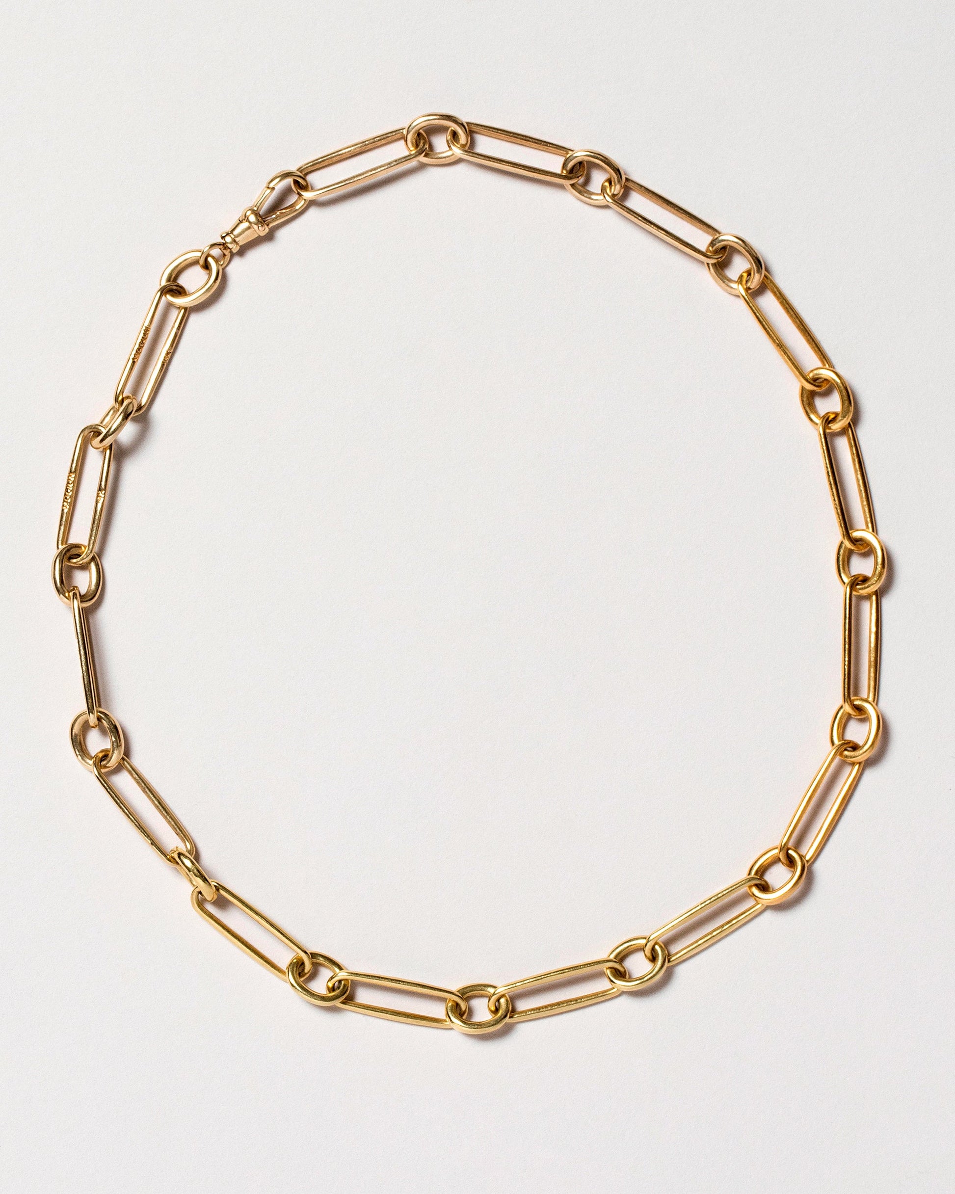 Pavé Link Necklace on light color background.