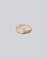 Product photo of the Haiku Ring on light light color background.