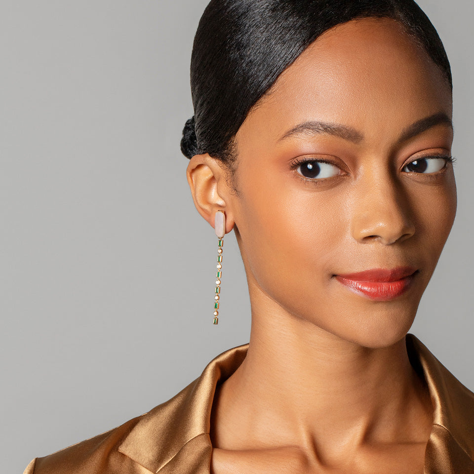 product_details::Wisdom Earrings - Final Sale on model.