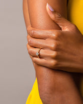White Diamond Barragán Ring on model.