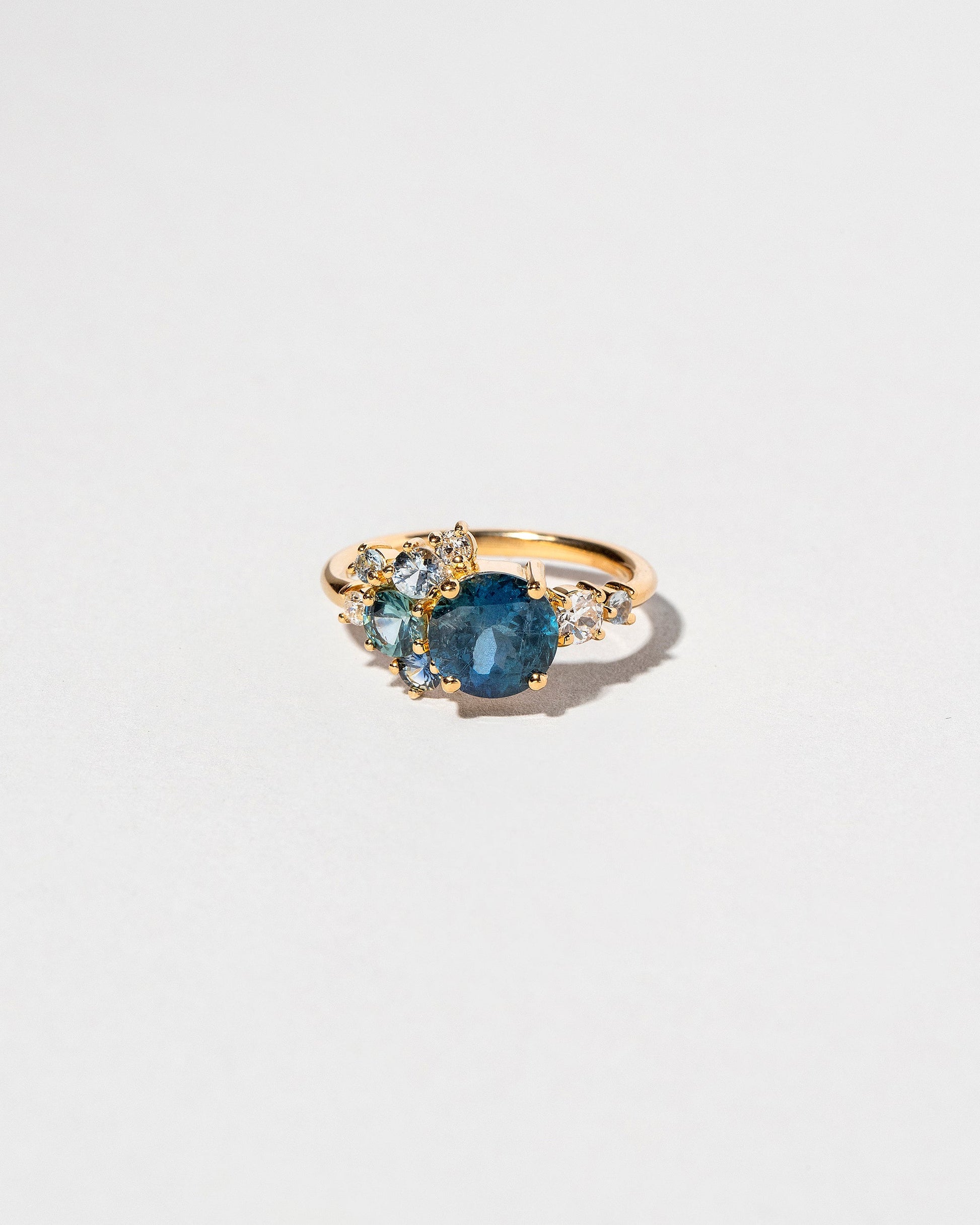 Vega Ring - Malawi Sapphire on light color background.