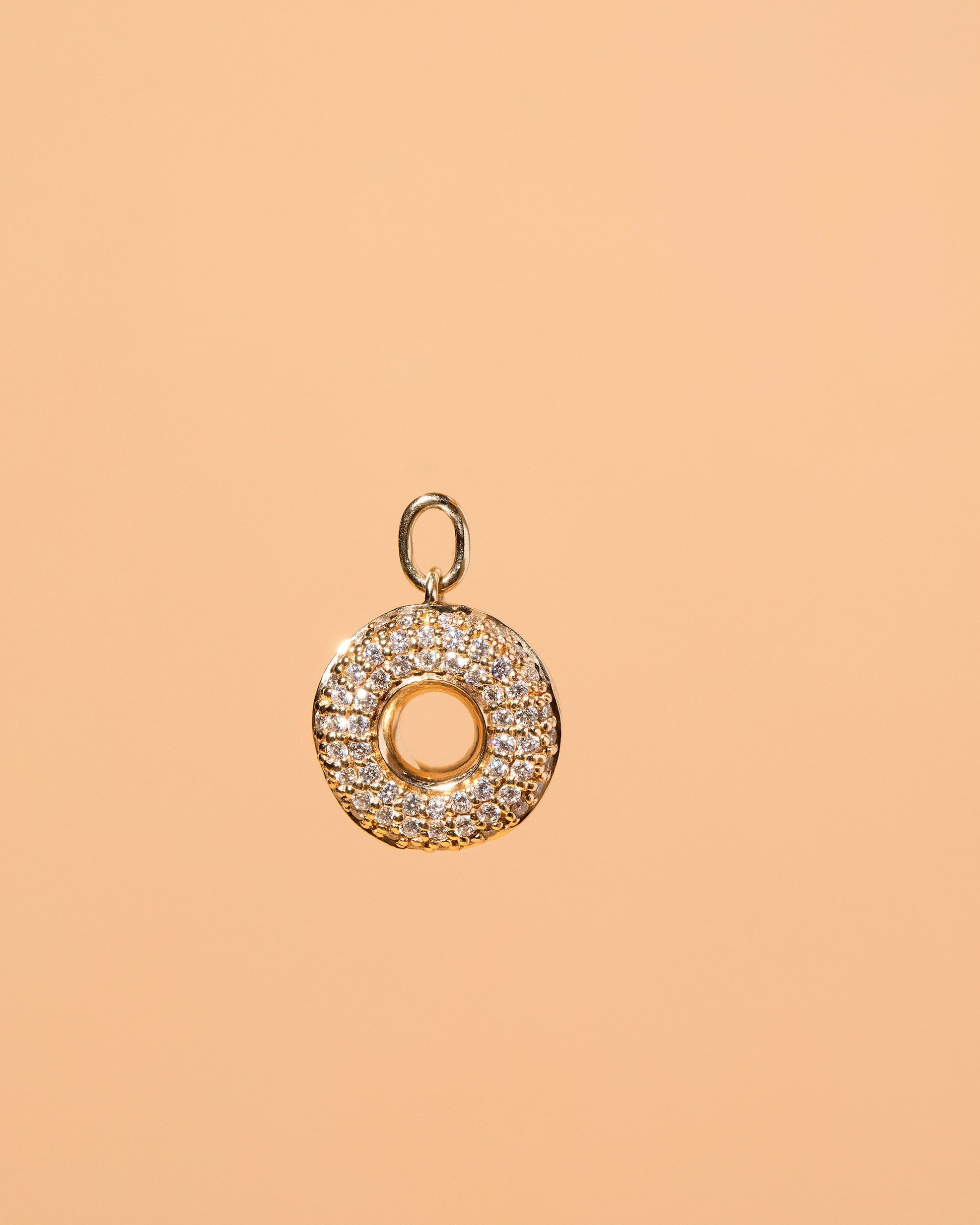 Vanilla Donut Charm - Final Sale on light color background.