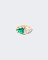 Dualistic Symbols Ring on light color background.