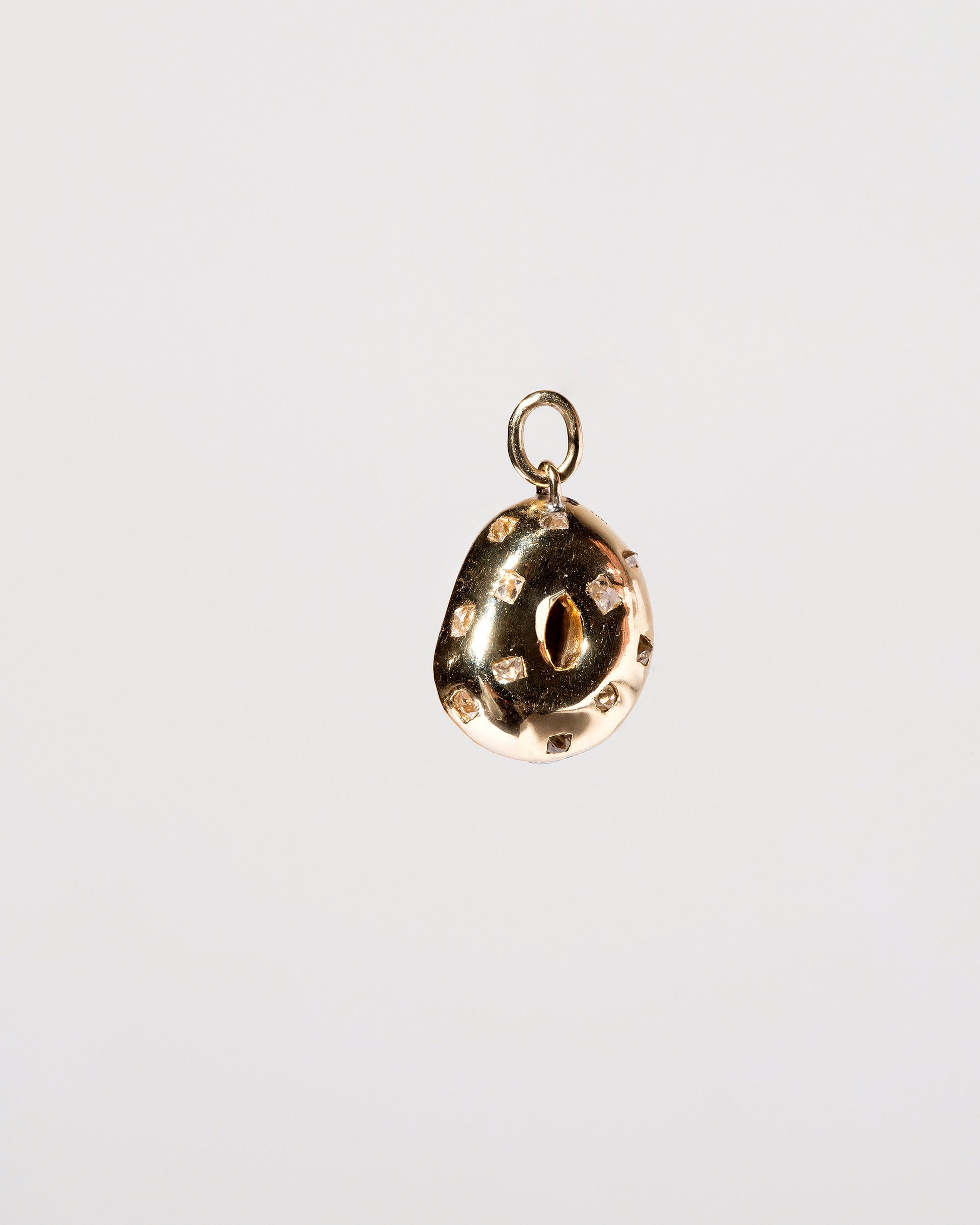 Salt Bagel Charm with Cream Cheese & Chives - Final Sale on light color background.