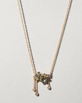 Hexagonal Slice Sapphire Necklace - Final Sale on light color background.