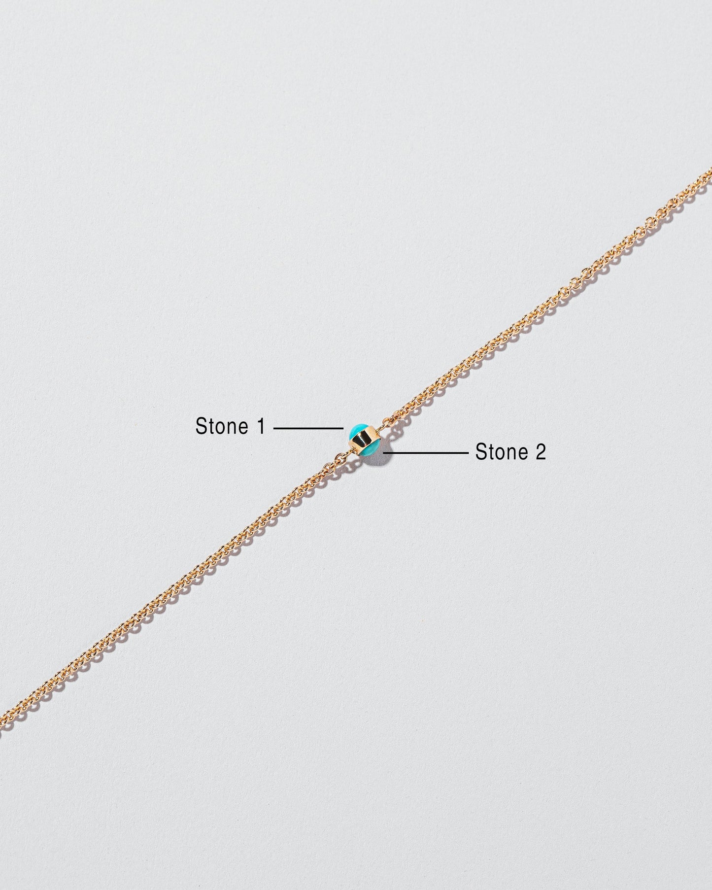 Birthstone Bracelet - One Bezel on light color background.