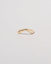 Gold Solid Square Wire High Peak Band on light color background.