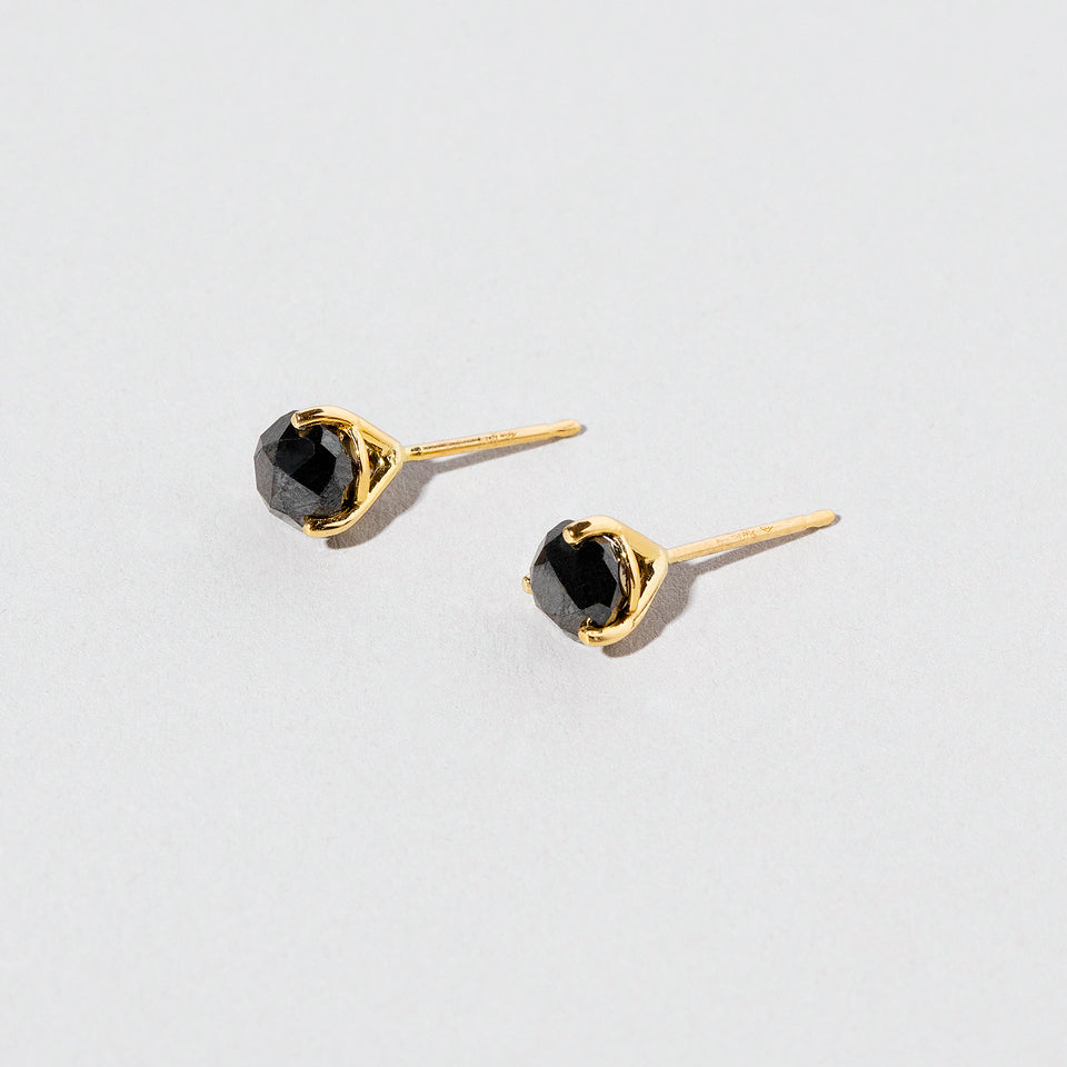 product_details:: Martini Studs - Black Diamond on light color background.