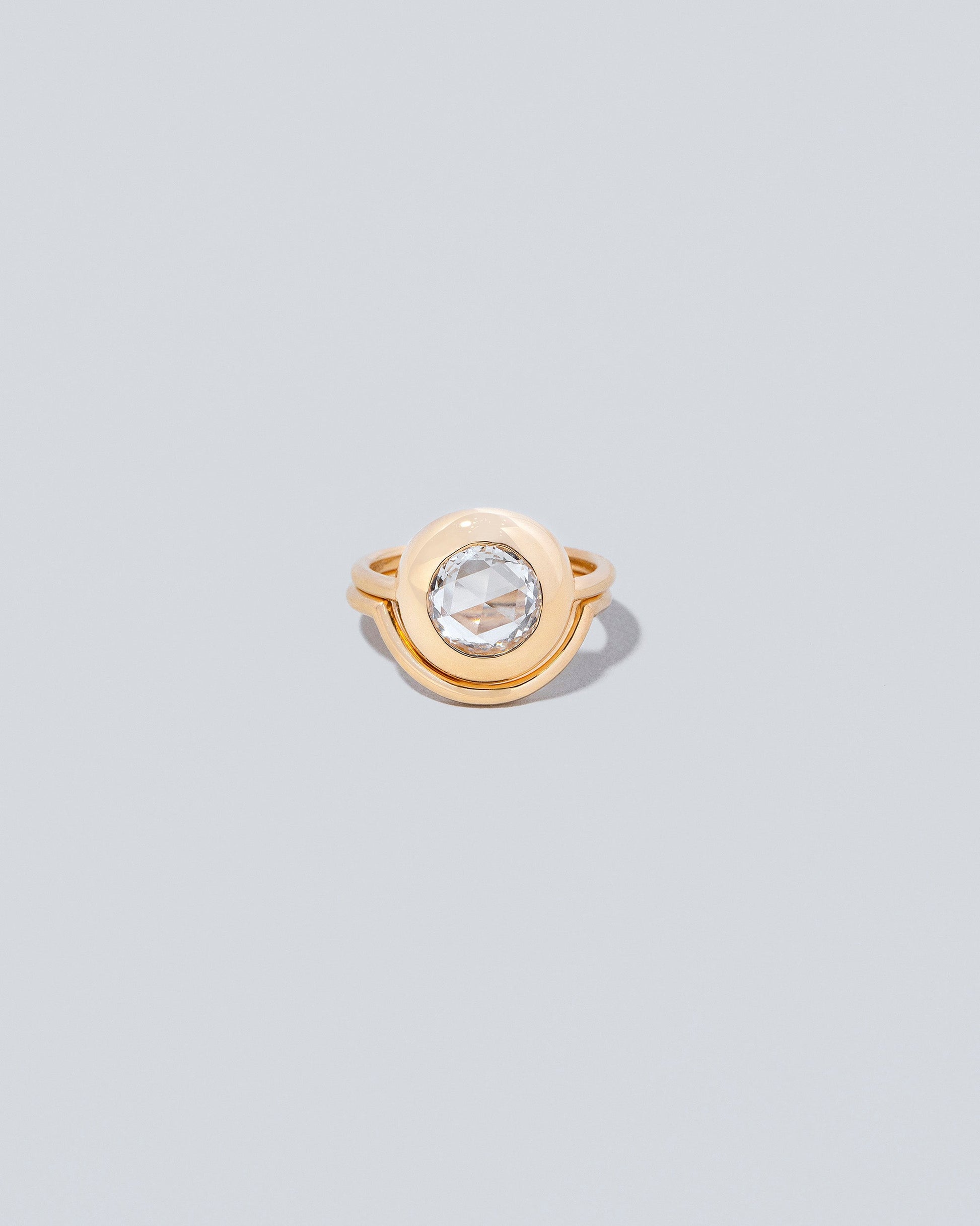 Front view of Grand Exposition Ring with Exposition Band on light color background.