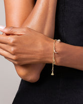 Deviled Egg Charm, Shrimp Cocktail Charm, Broccoli Charm and Solid Snap Pea Charm on model.