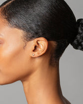 Lotus Blossom Stud Earring Single on model.