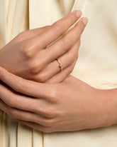 Mini Compass Rose Ring on model.