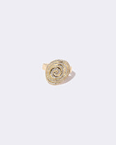 White Diamond Lifecycle Ring on light color background.