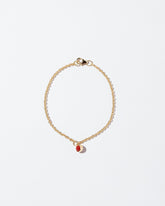 Birthstone Charm Bracelet on light color background.