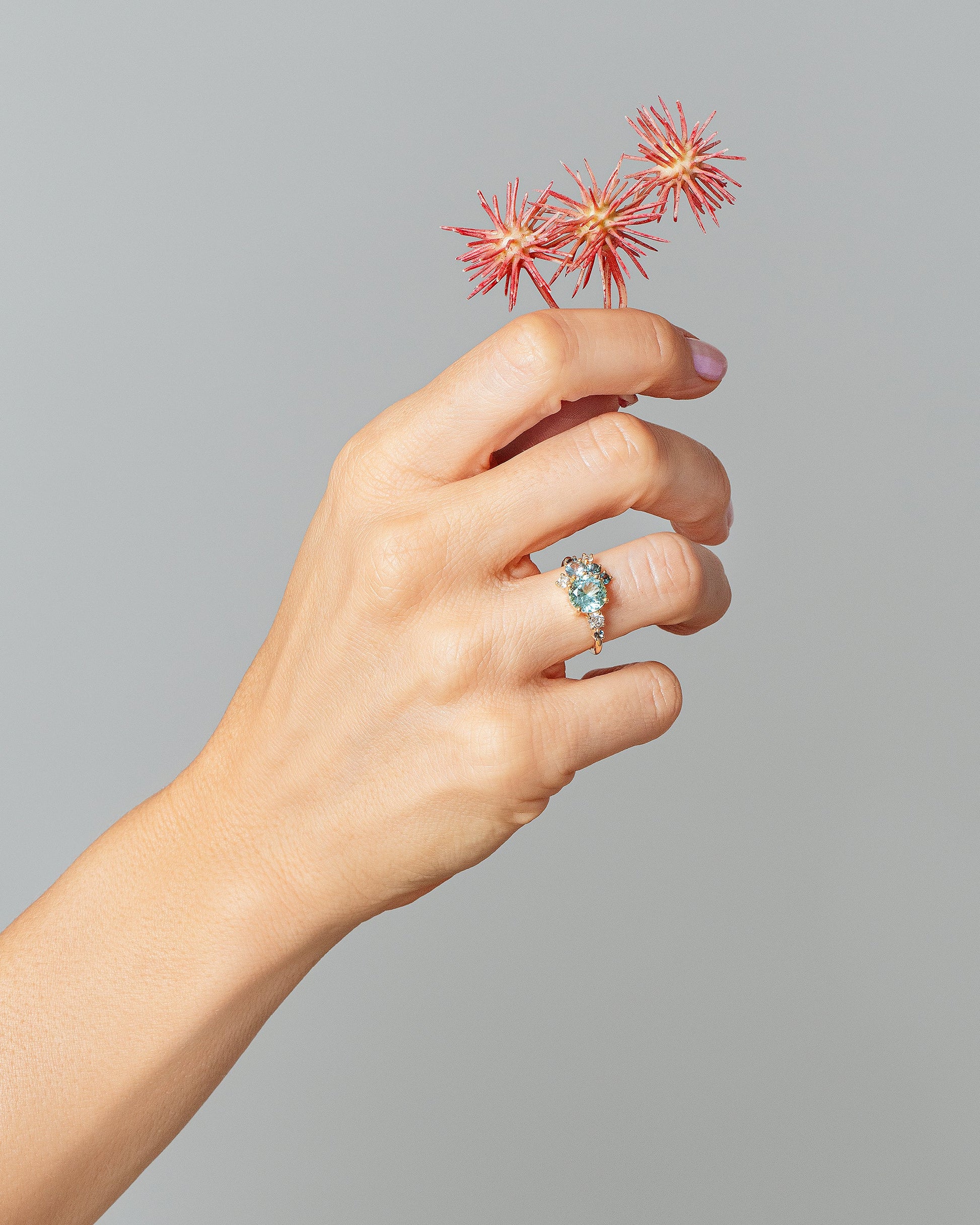 Vega Ring - Tourmaline on light color background.