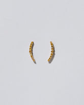 Crescent Ear Climber Stud Earrings - Yellow Diamond on light color background.