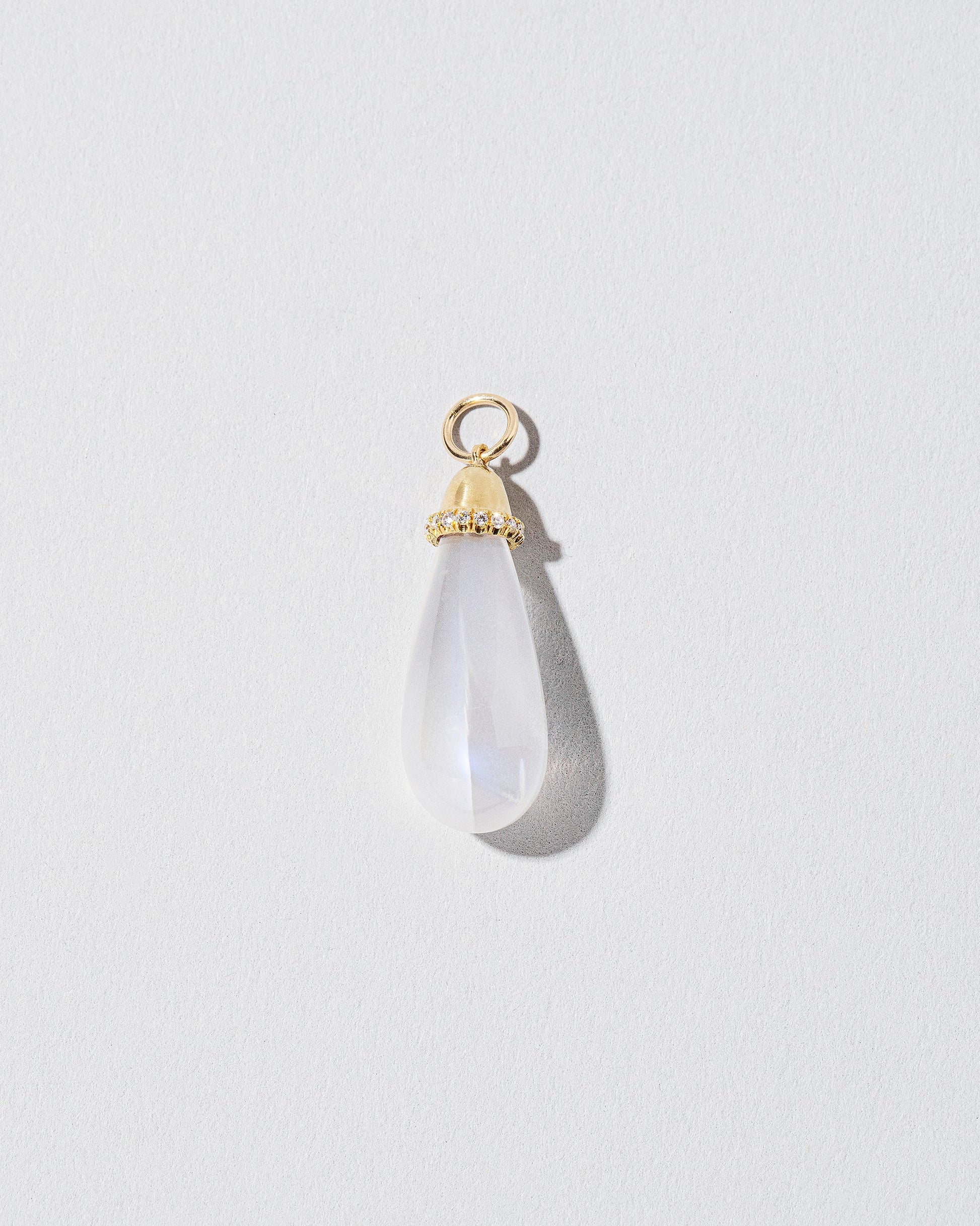 Moonstone Drop Pendant on light color background.