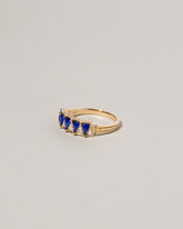 Five Triangle Ring - Lapis on light color background.
