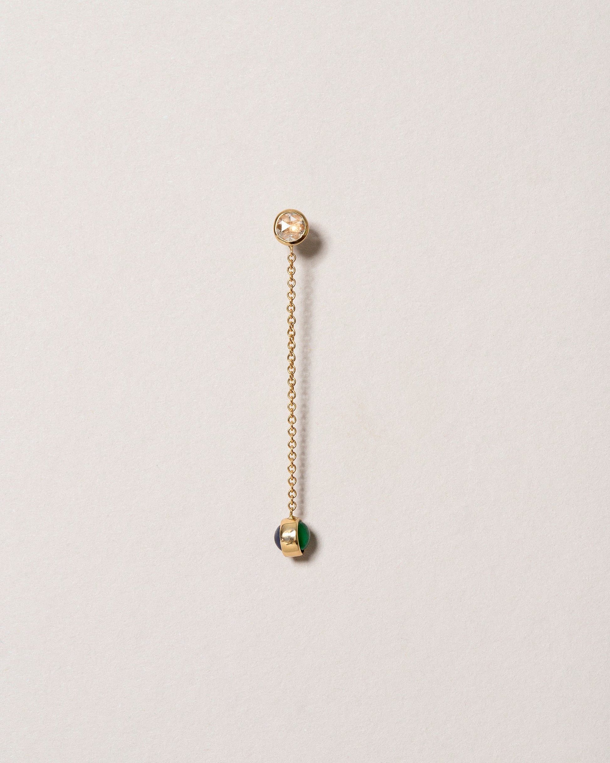 Birthstone One-Drop Single Earring on light color background.
