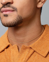 Open Oval Chain Necklace on model.