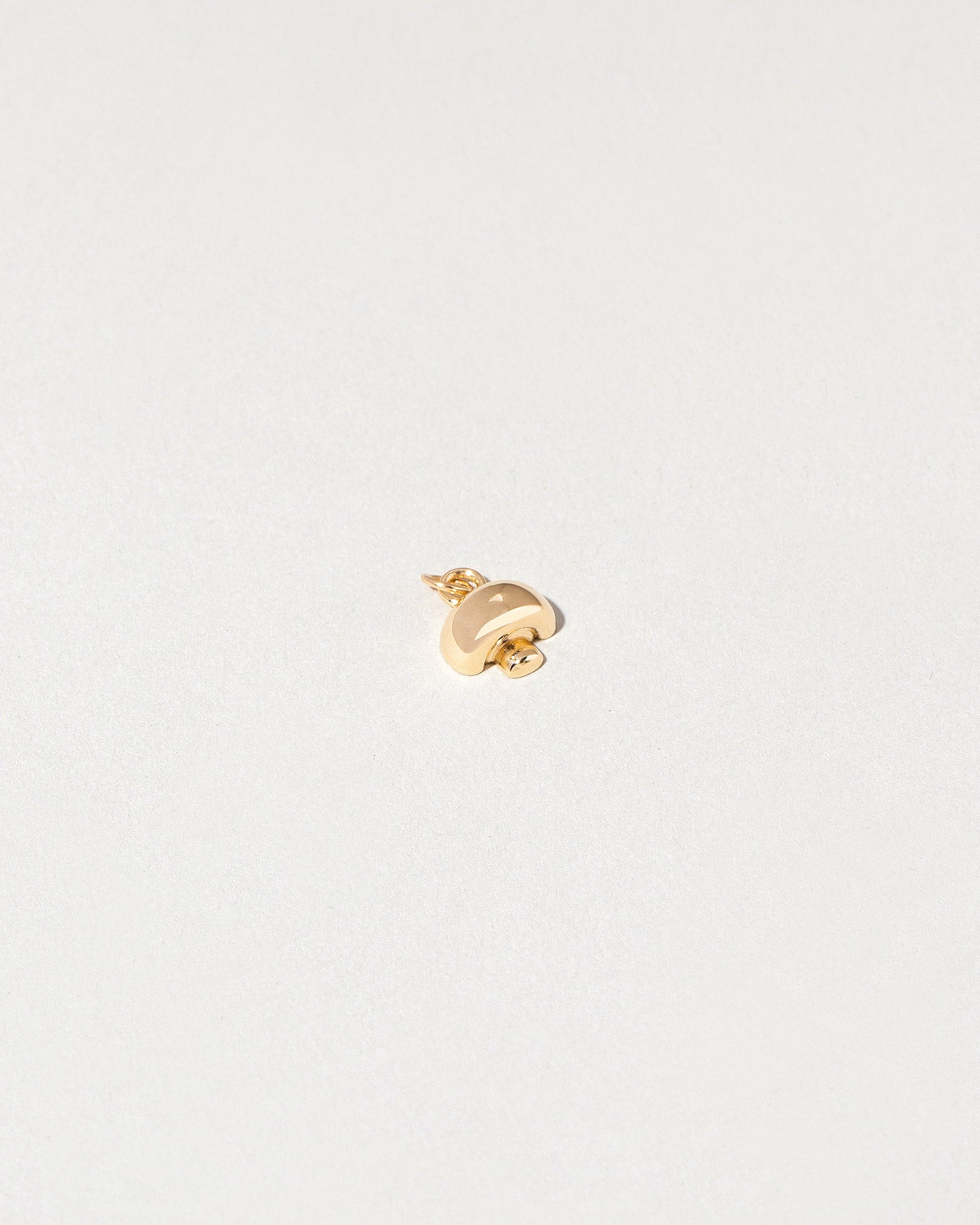 Button Mushroom Charm on light color background.