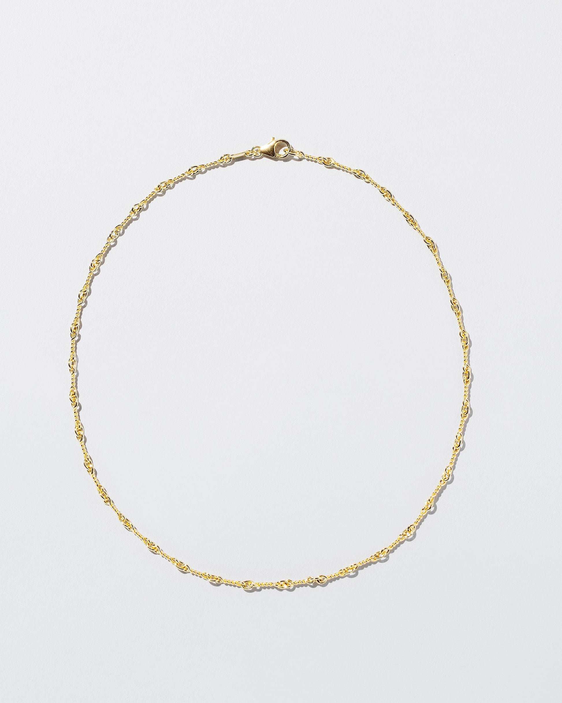 Twisted Chain Necklace on light color background.