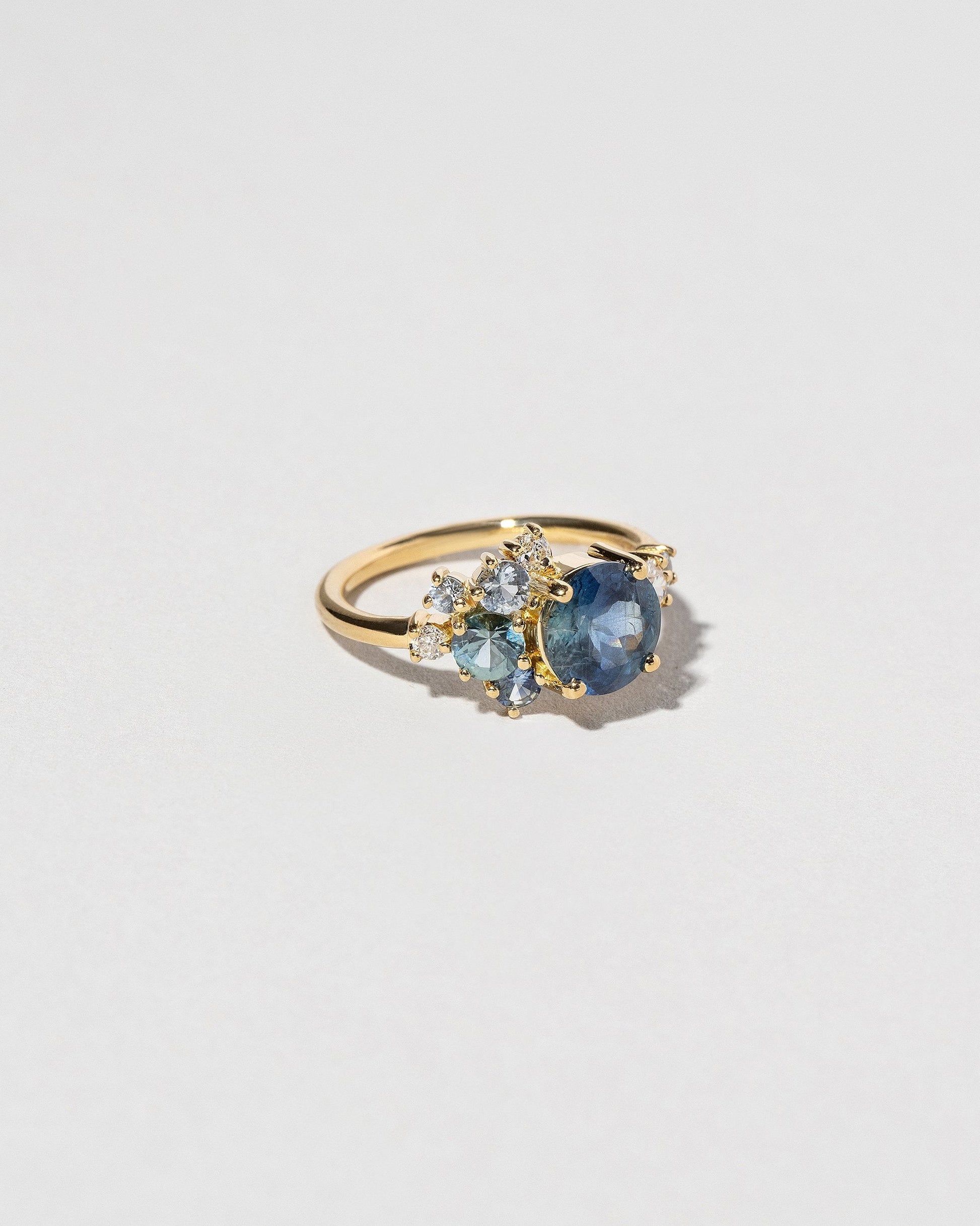 Vega Ring - Malawi Sapphire on light color background.