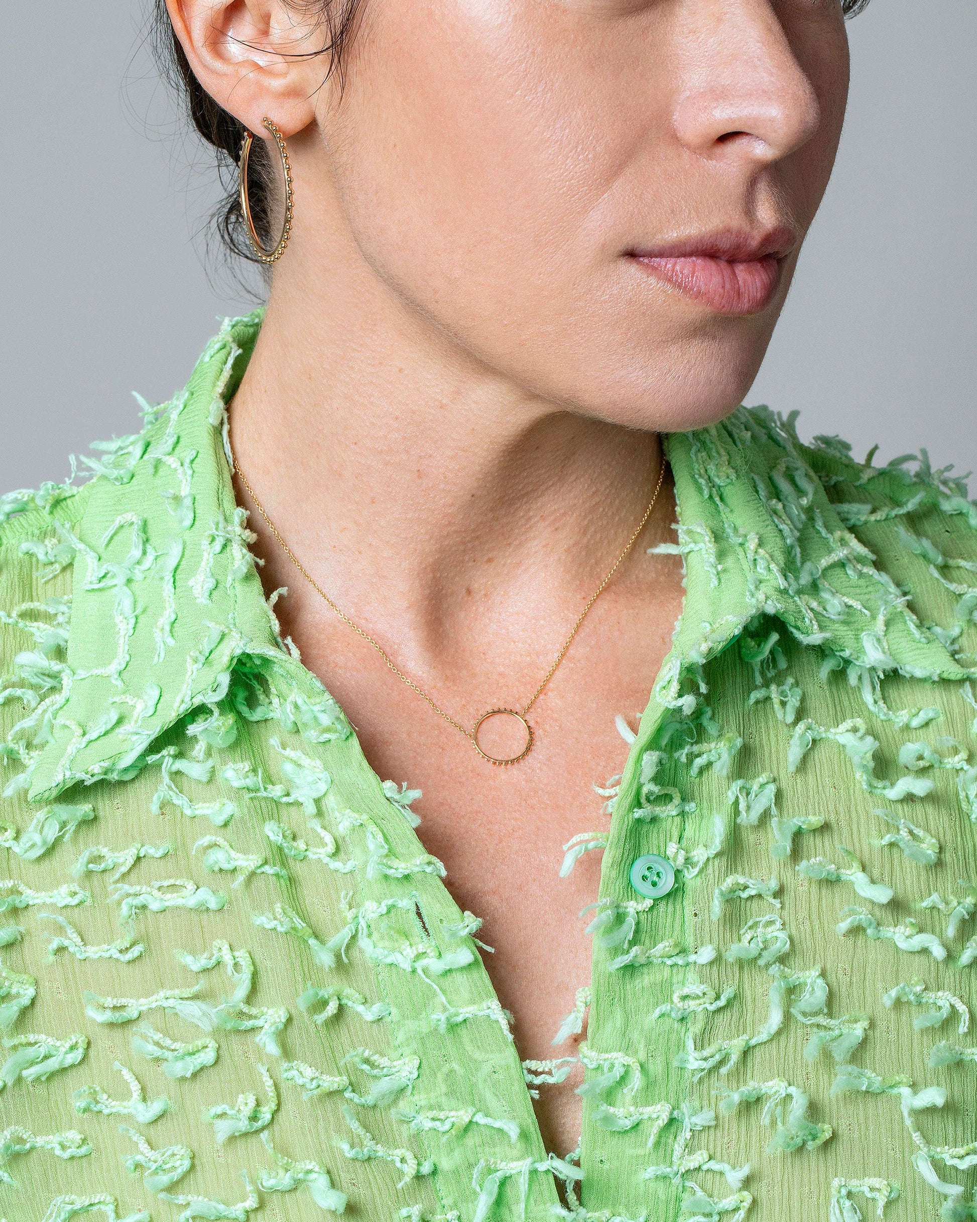 Sunbow Necklace on model.