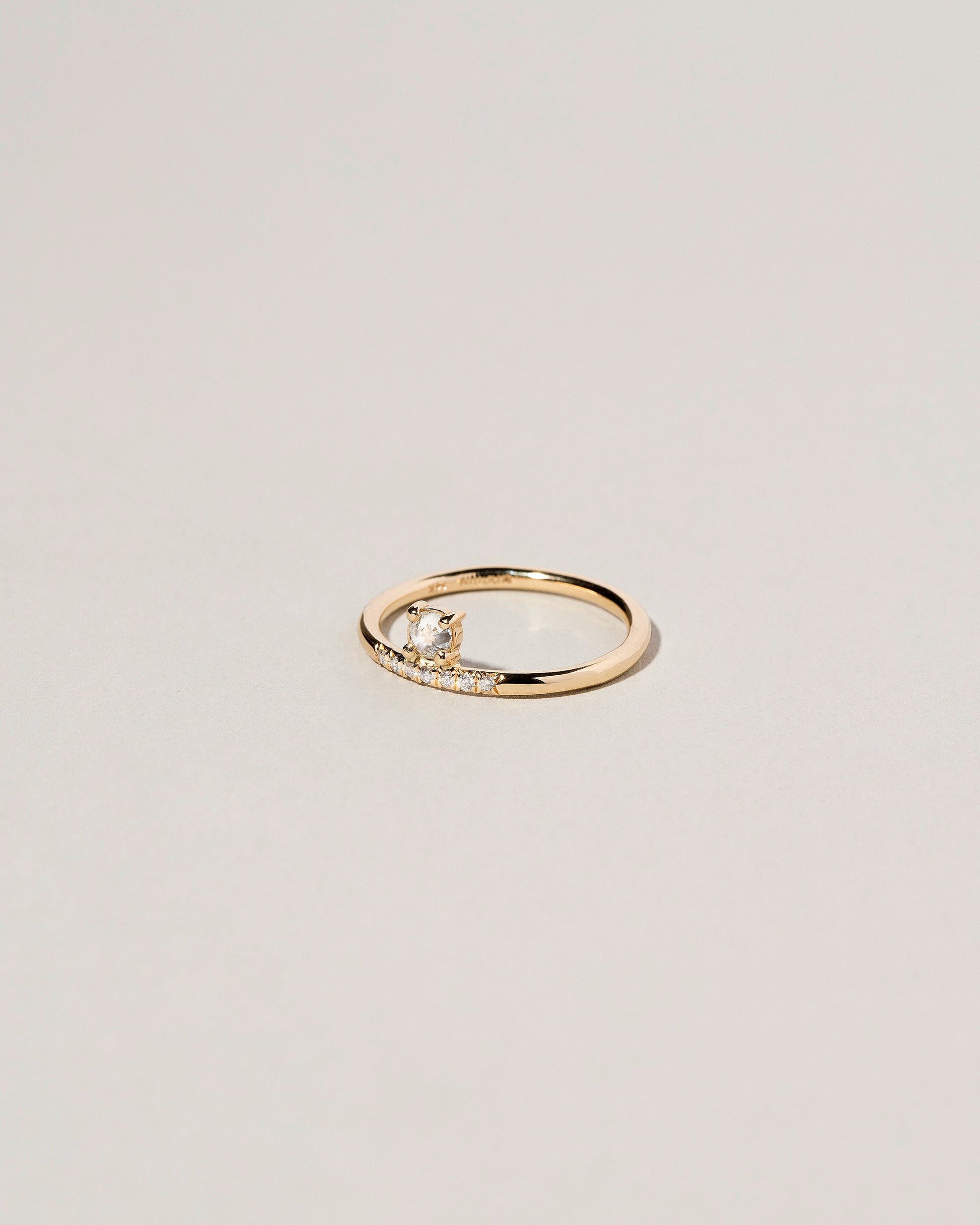  Stacked Ring - White Diamond on light color background.