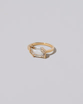 View from the side of the Heart & Soul Ring on light color background.