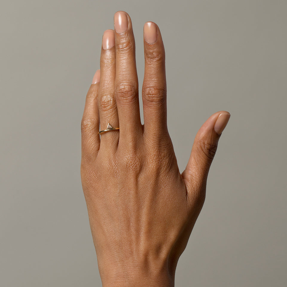 product_details::Stacked Ring - Triangle on model.