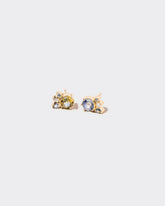 Rotary Earrings on light color background.