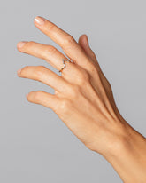 Gold Baguette Triangle Band on model.