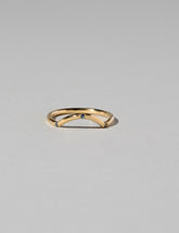  Mini Curve Band - Three Stone on light color background.