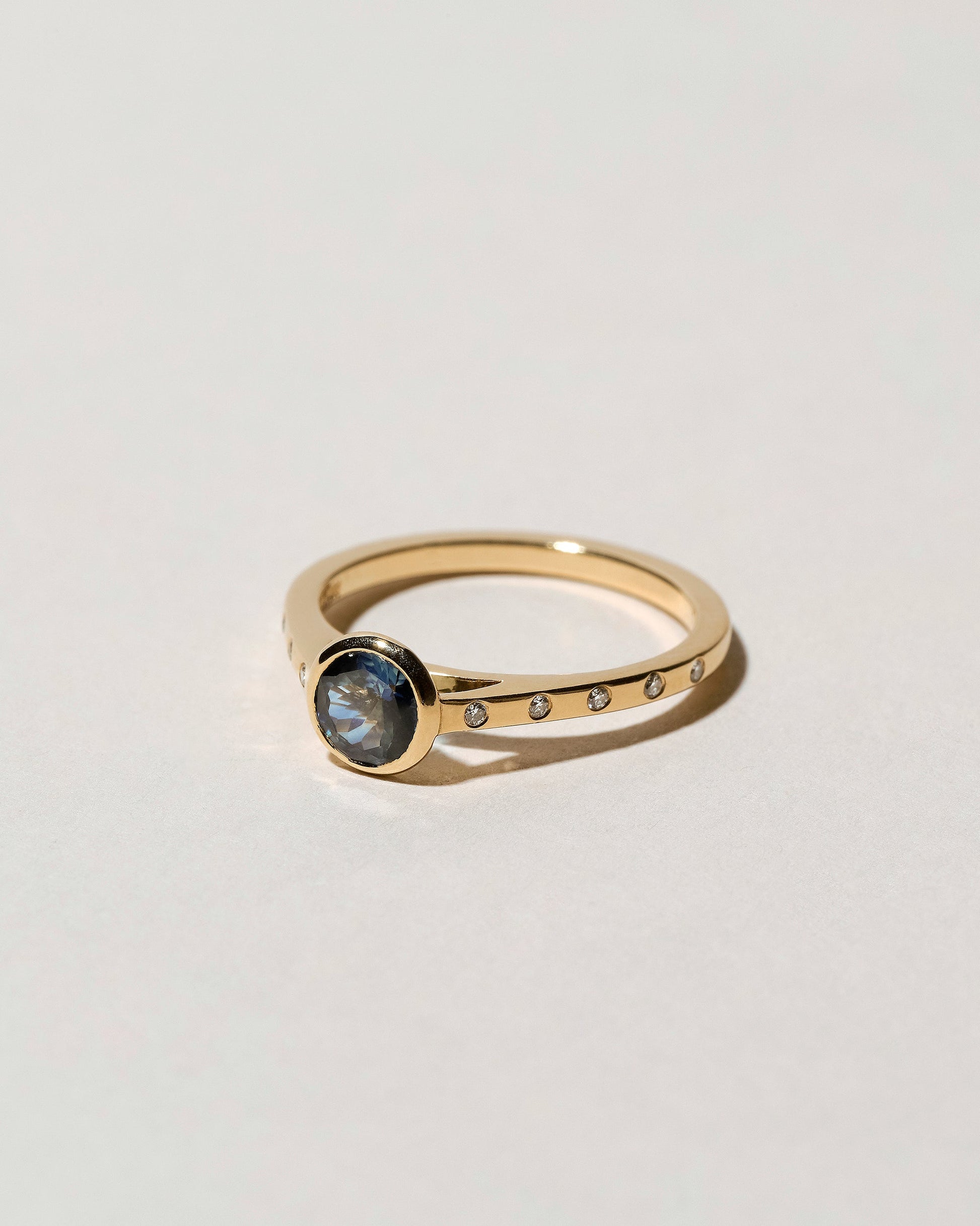 Calatrava Ring - Blue Sapphire on light color background.
