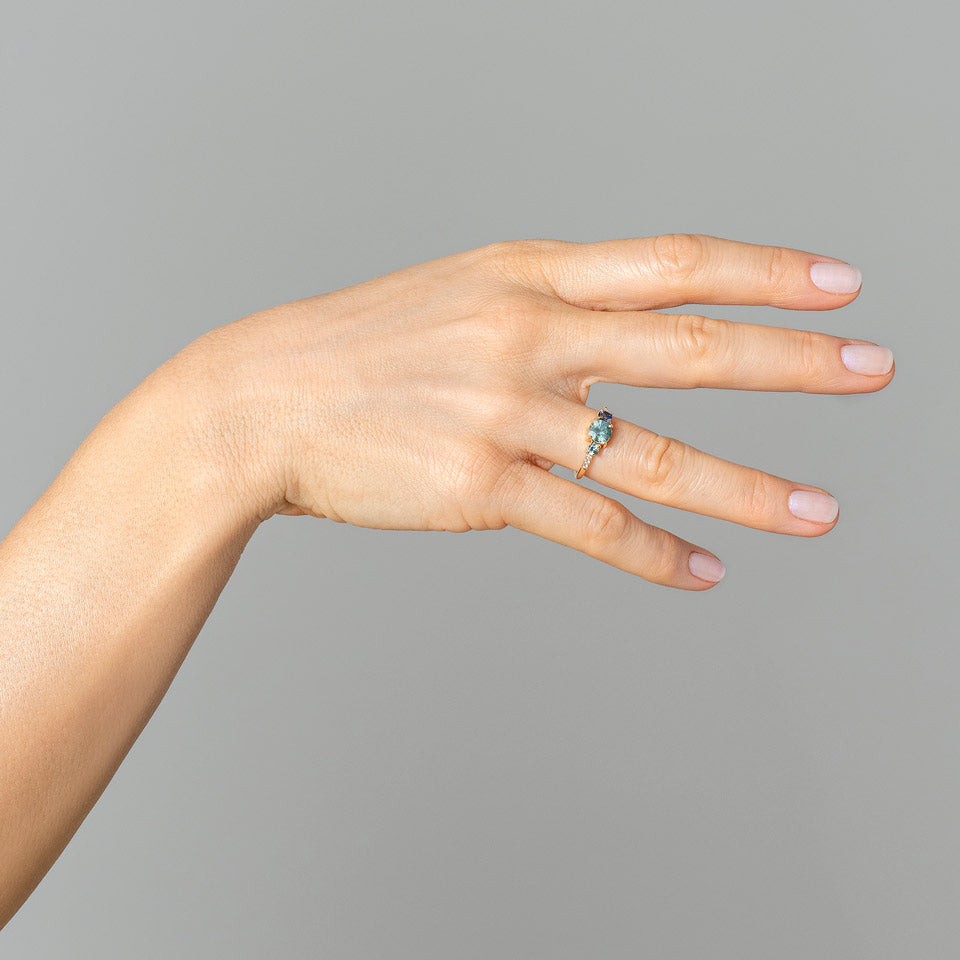 product_details::Orion Ring - Tourmaline on model.