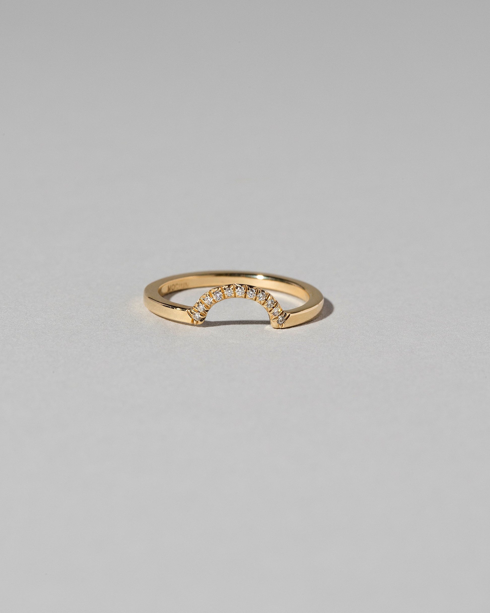 Mini Half Hoop Band - Pavé on light color background.