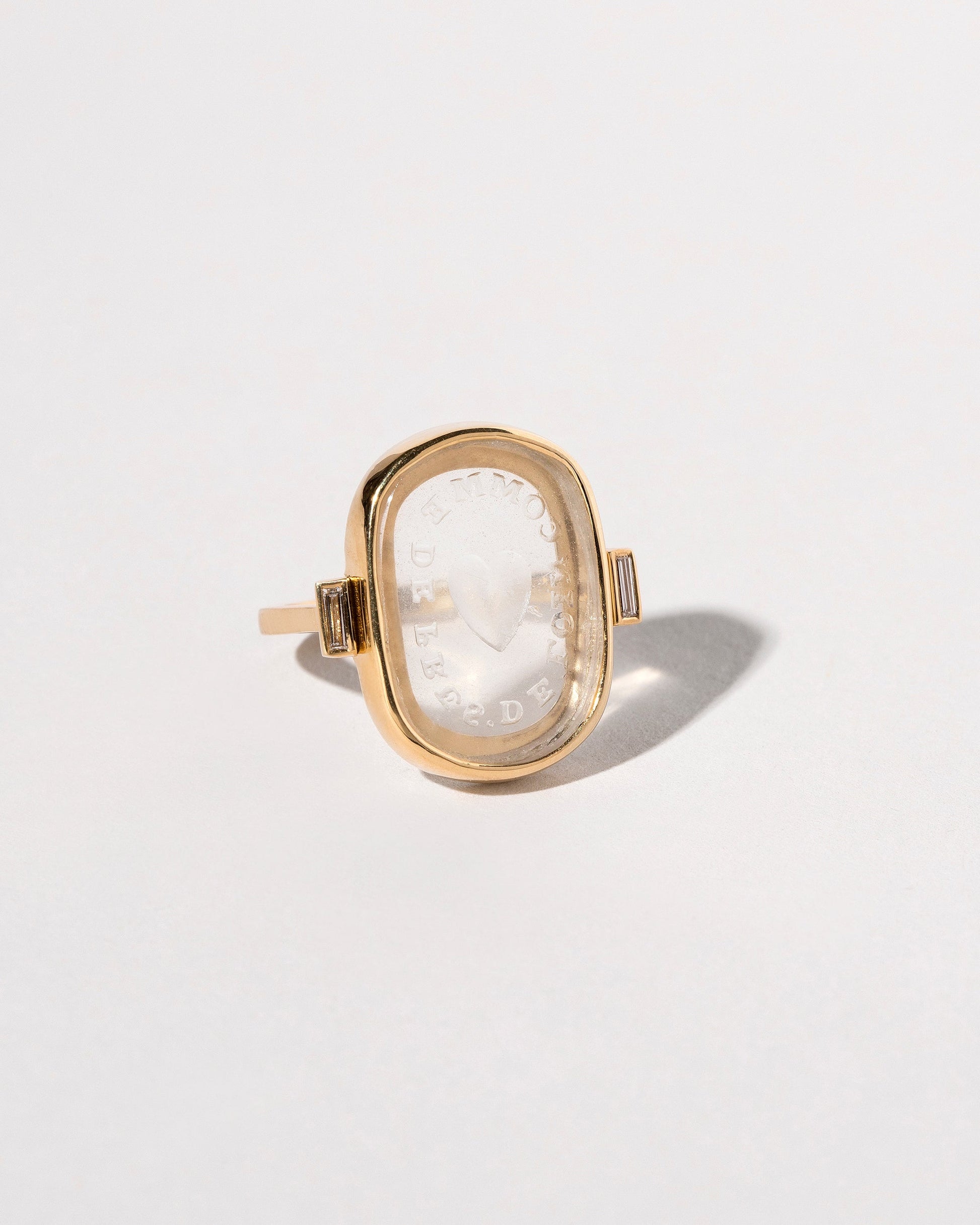 Long Distance Intaglio Seal Ring on light color background.