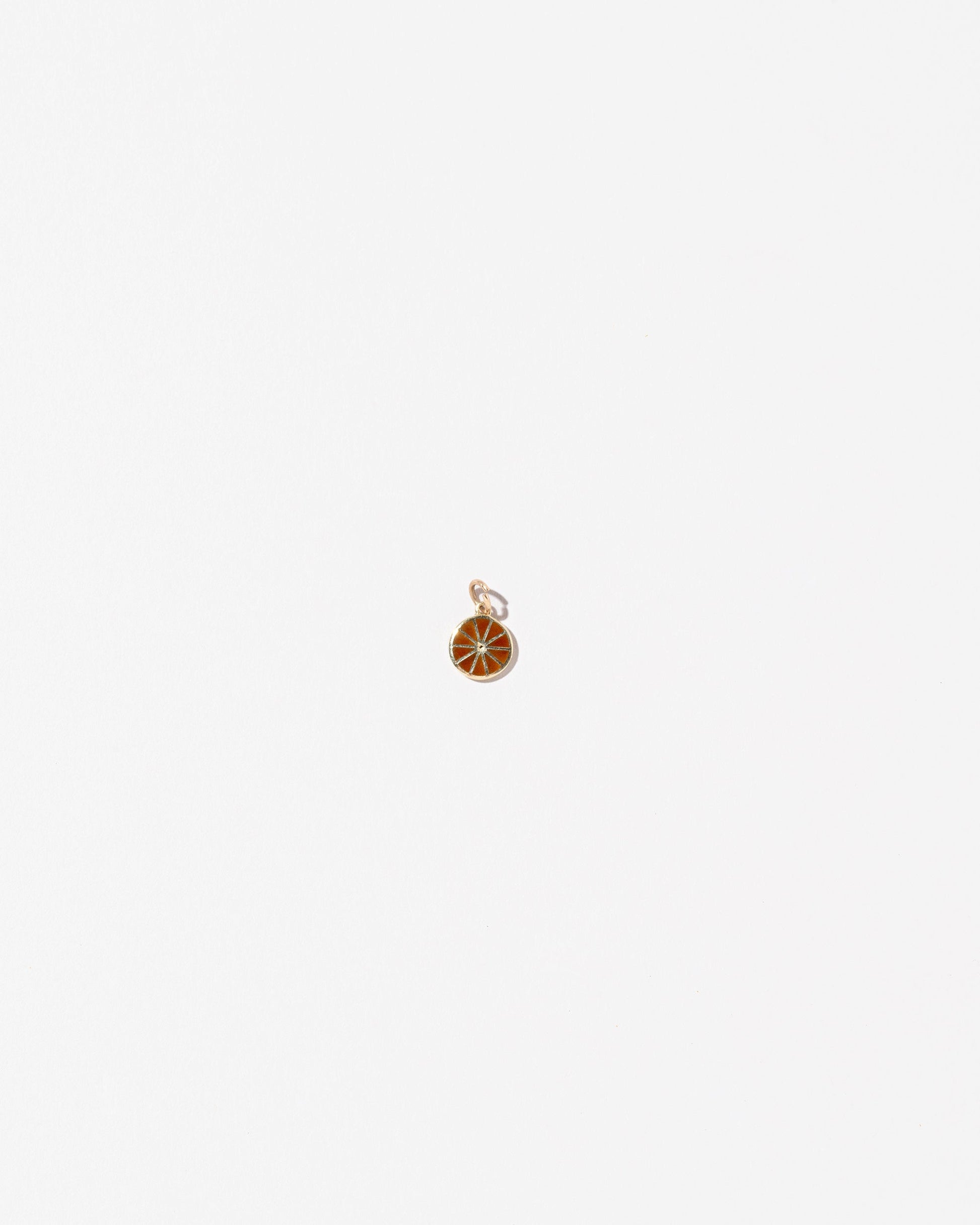 Sliced Fruit Charm - Orange on light color background.