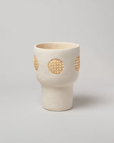  Stephanie Phillips Two Rattan Vessel on light color background.
